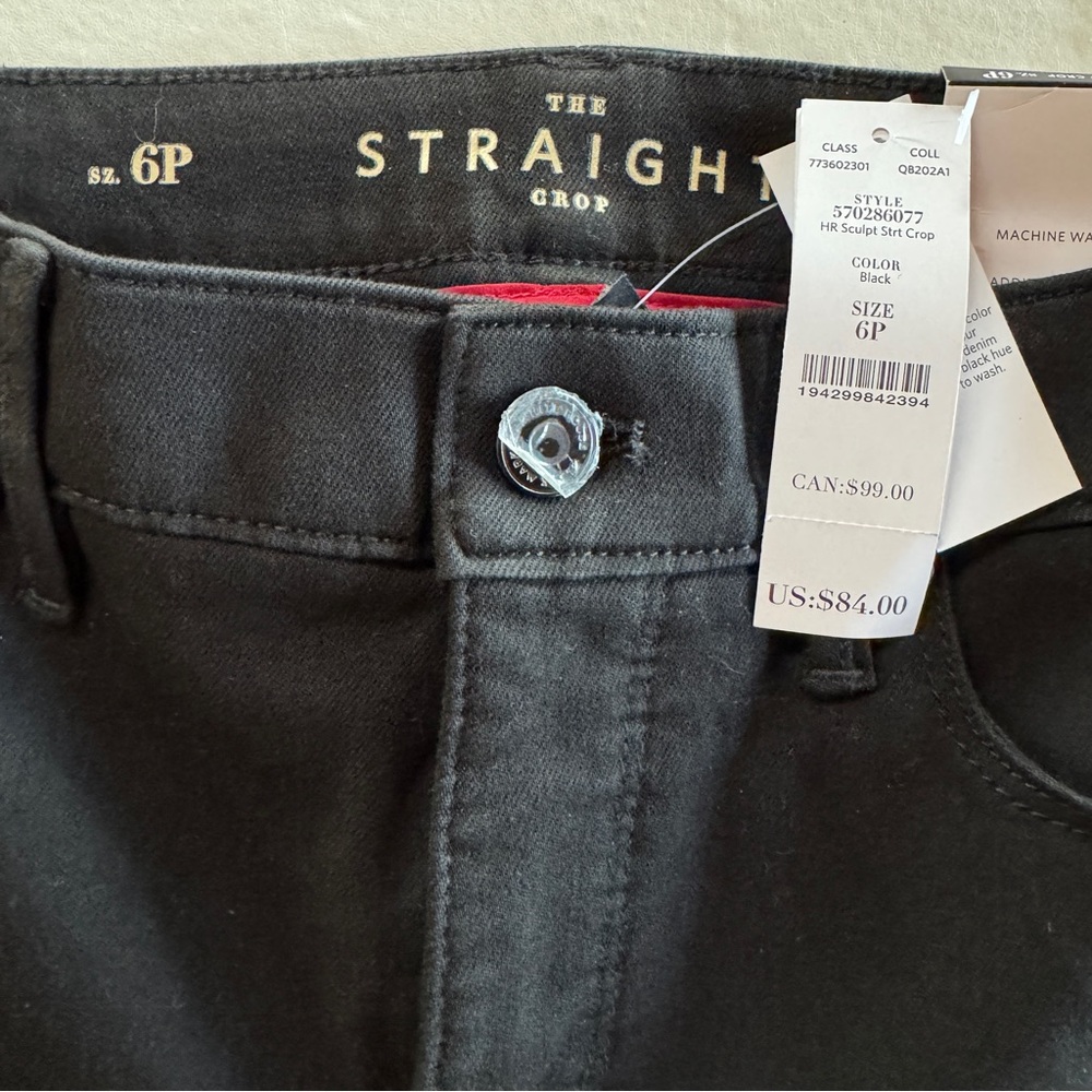 NWT White House Black Market The Straight Crop Black Jeans (6P) - Picture 5 of 15
